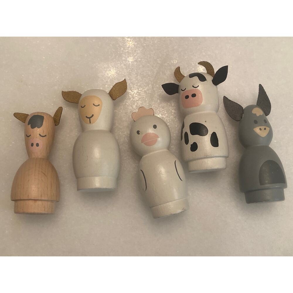 Hearth & Home Magnolia ~ Toy Farm Animal Figurine Set ~ 5 Wooden Figures Target
